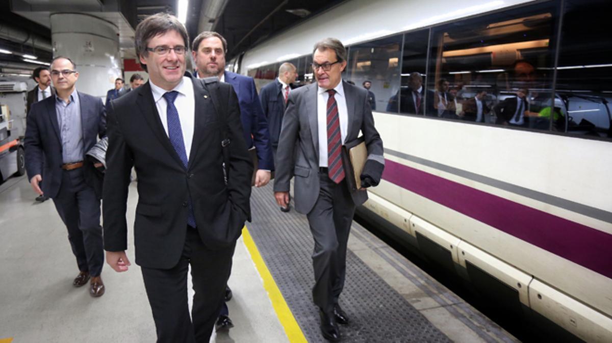 Puigdemont, Mas i Junqueras van a Madrid per recolzar Homs davant el Congrés.