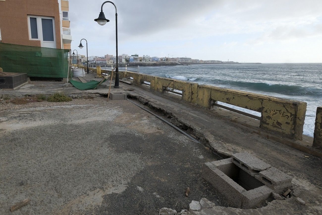 Estado de las obras del Paseo Marítimo de Salinetas, en Telde (Gran Canaria)