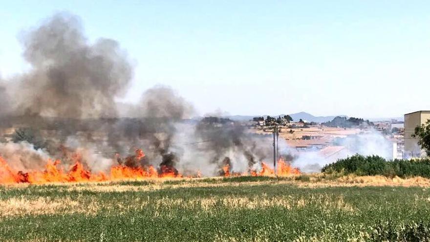 Una imatge de l&#039;incendi, aquest dijous al migdia