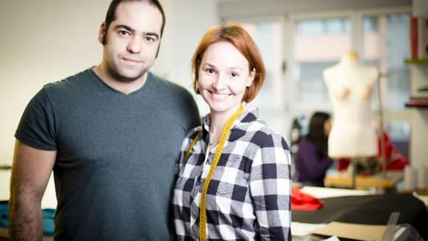 María Cózar, junto a Eric Wurfl, fundador con ella de su firma de moda.