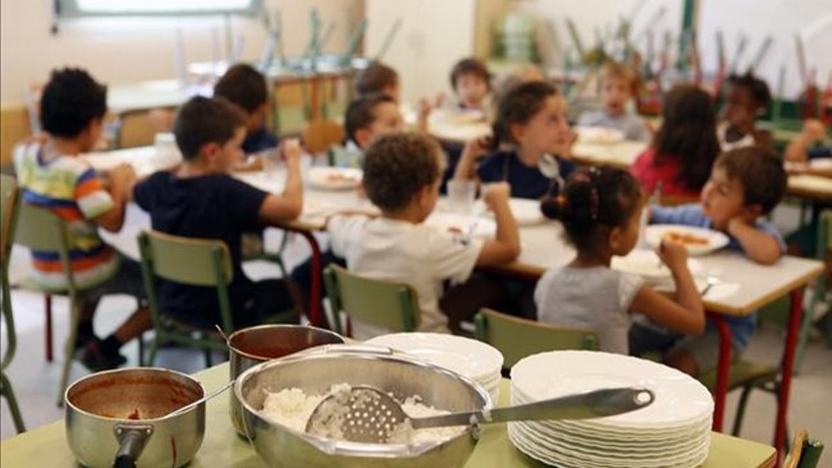 Niños en un comedor escolar el pasado septiembre.