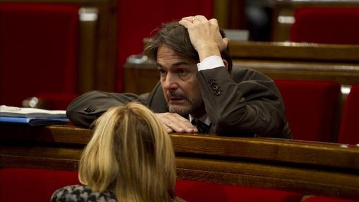 El secretario general de CDC y diputado Oriol Pujol, el pasado 13 de febrero, en el Parlament. ALBERT BERTRAN