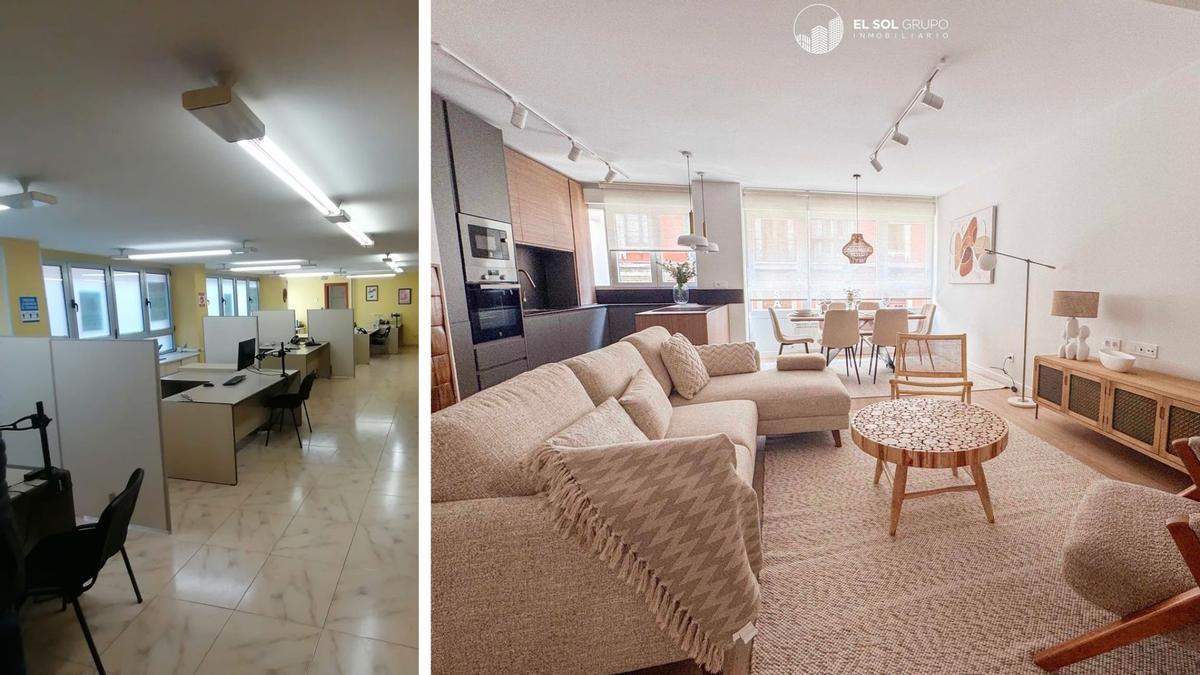 El antes y el después de la transformación de oficinas en viviendas