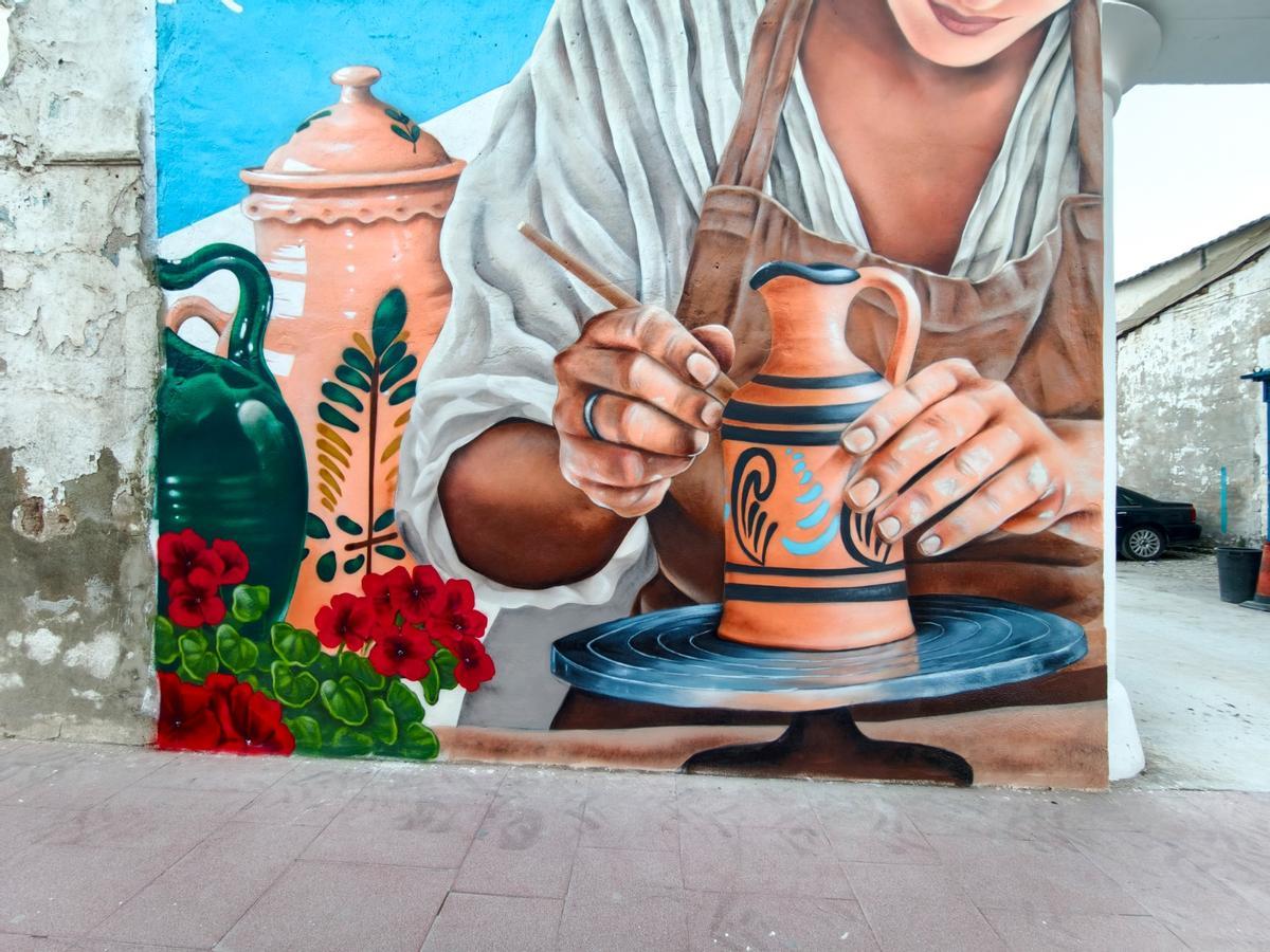 Detalle del mural en Lucena