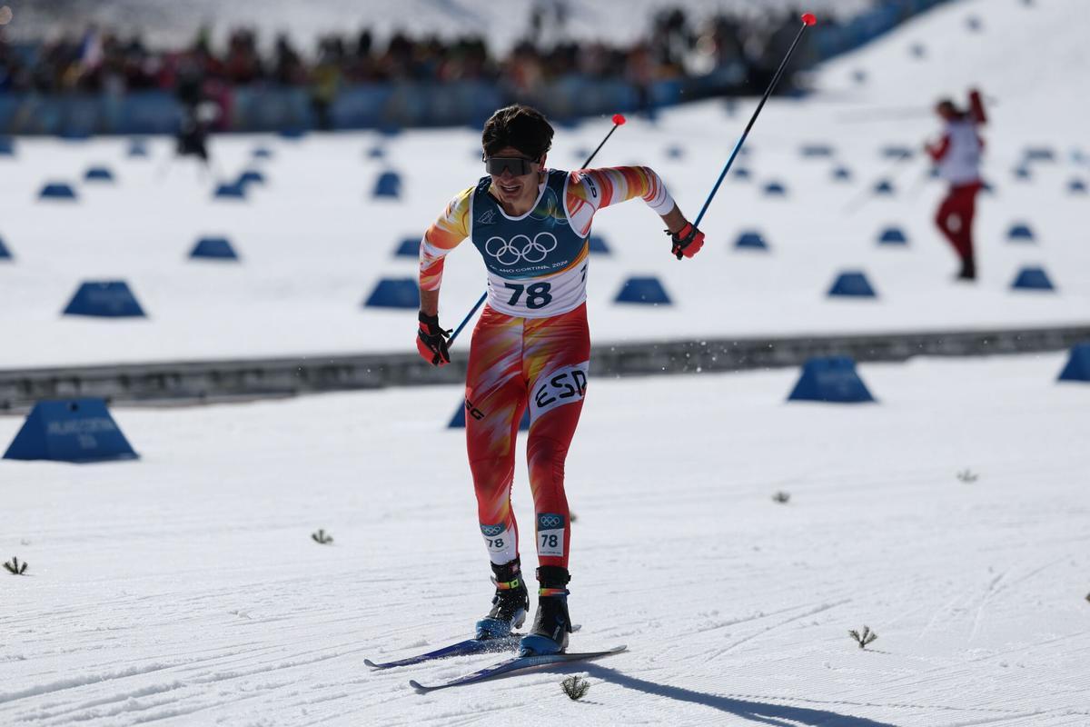 Bernat Sellés durant els 10 quilòmetres d'esquí de fons al circuit de Tessero