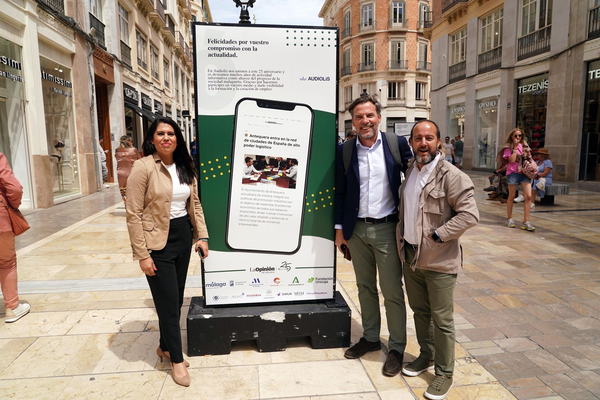 Inauguración de la exposición del 25 aniversario de La Opinión de Málaga en la calle Larios.
