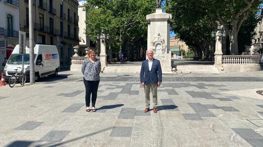 La Rambla de Figueres, sense trànsit els caps de setmana