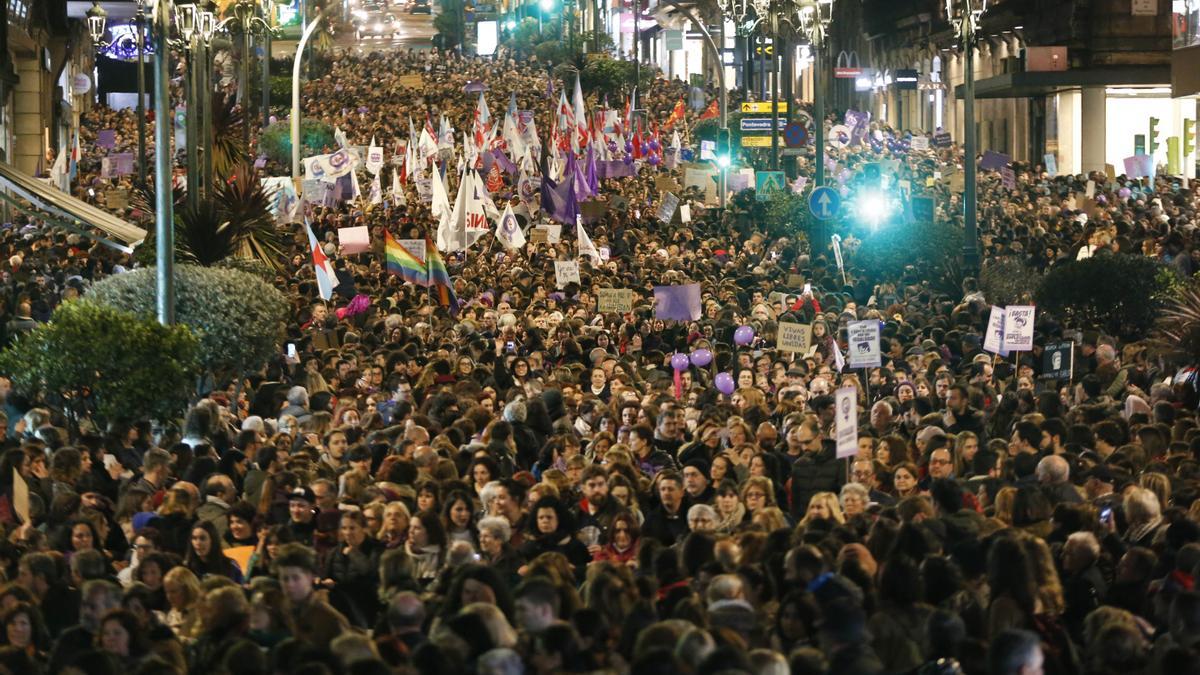 Manifestación del 8 de marzo en Vigo. / Ricardo Grobas