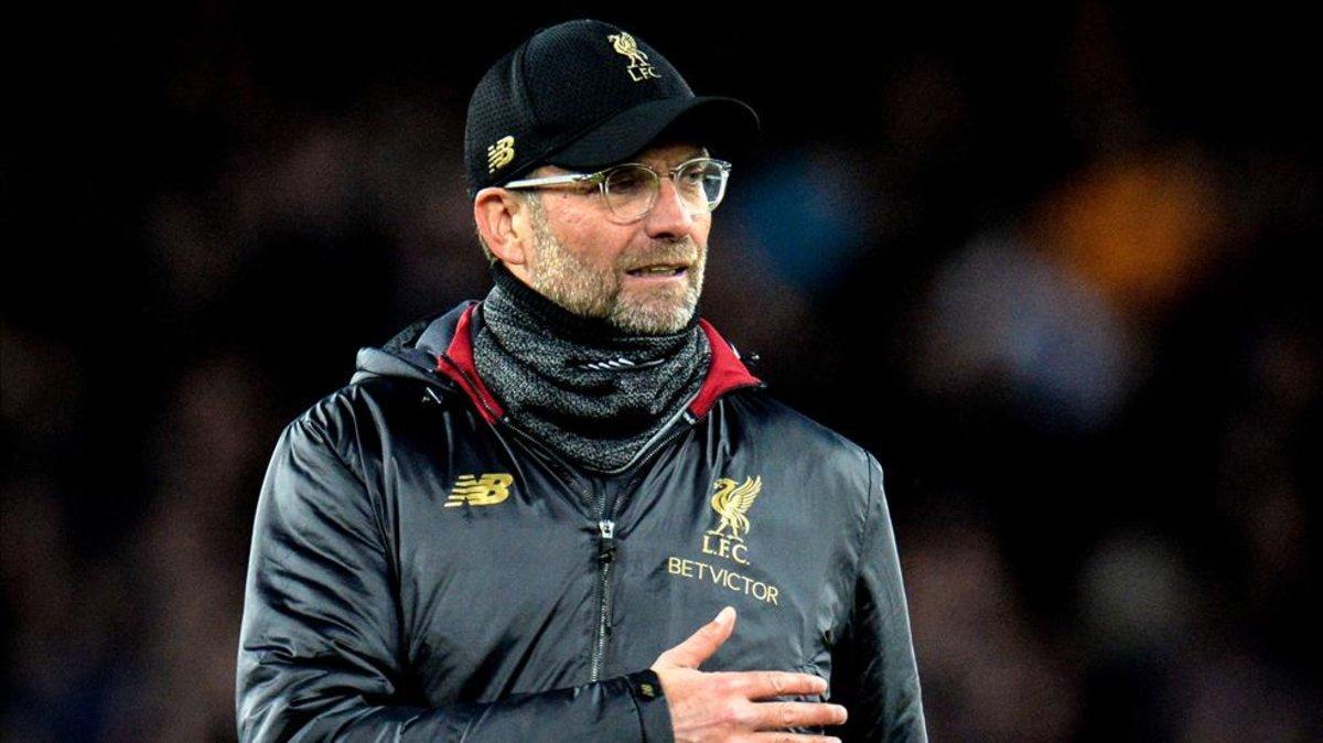 Klopp en el partido contra el Everton