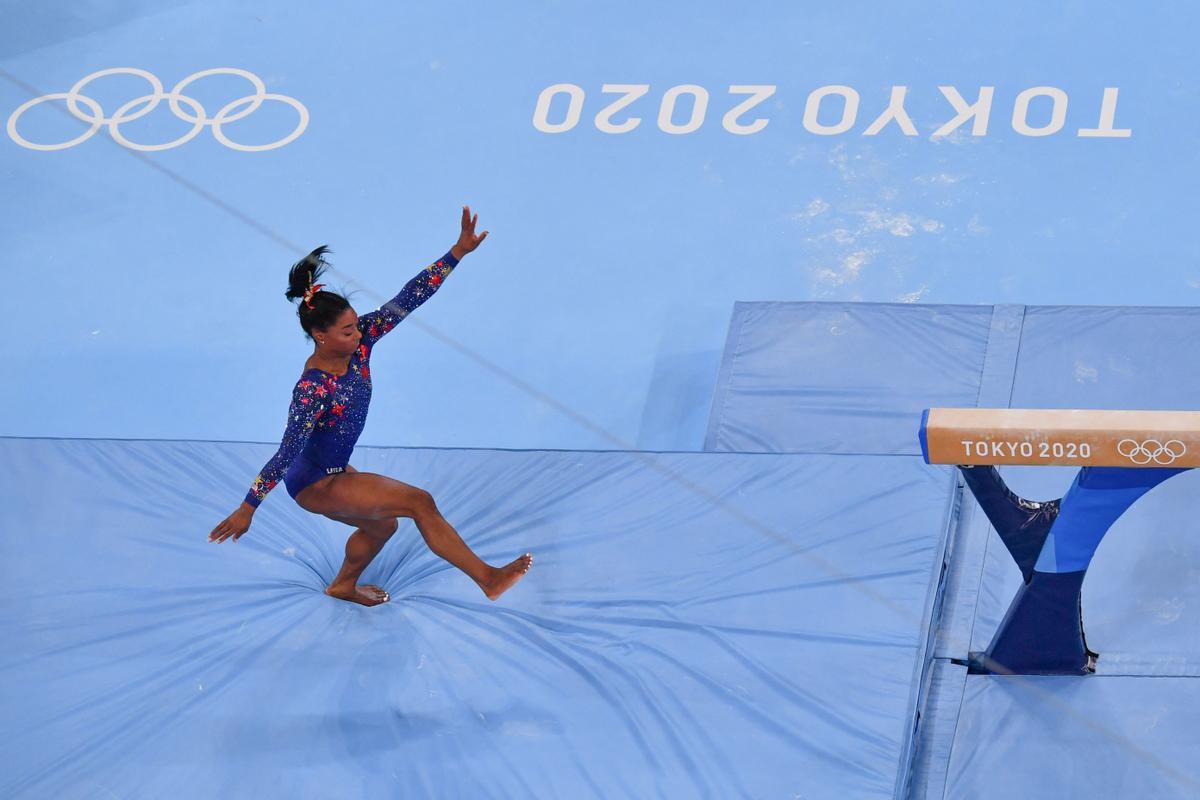 Simone Biles, durante la competición.