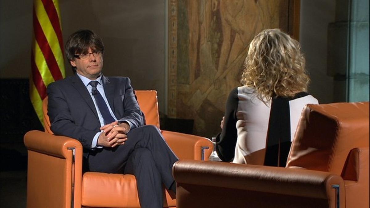 Puigdemont, en la entrevista con Terribas