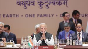 El primer ministre de lÍndia, Narendra Modi, durant la cimera del G-20 a Nova Delhi