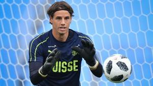 Yann Sommer, durante una sesión de entrenamiento en Rusia, el pasado día 12.