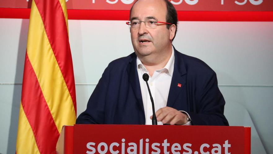 El primer secretari del PSC, Miquel Iceta, en una roda de premsa recent