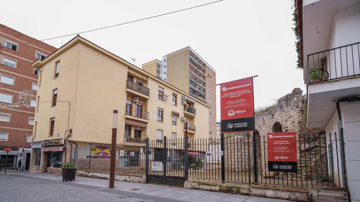 Estado del solar en que se habilitará el nuevo acceso al María Luisa de Mérida.