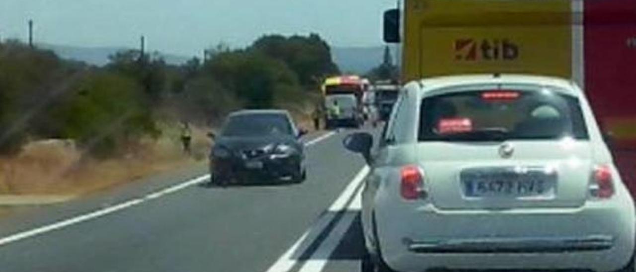 Fotografía del último accidente tomada desde el coche.