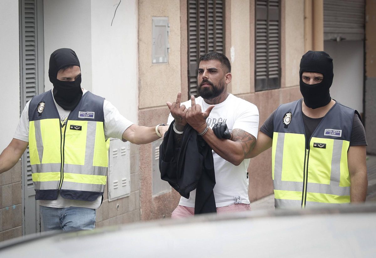 Joaquín A.C., yerno del Pablo, ayer tras su detención en la redada en La Soledat, en Palma.