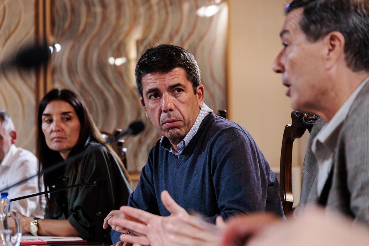 Carlos Mazón, durante un pleno extraordinario del Gobeirno valenciano