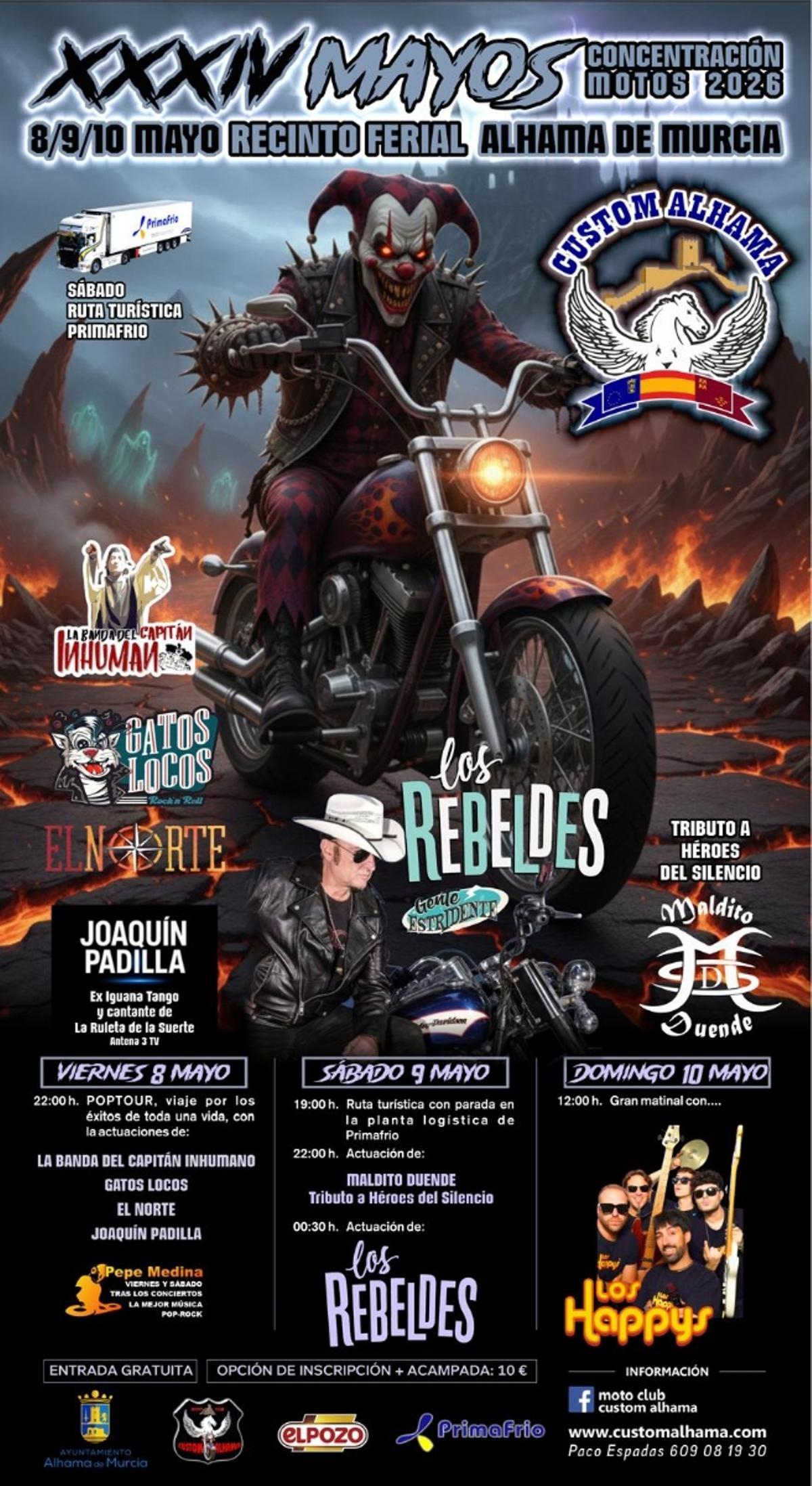 Cartel de la concentración motera en Alhama de Murcia
