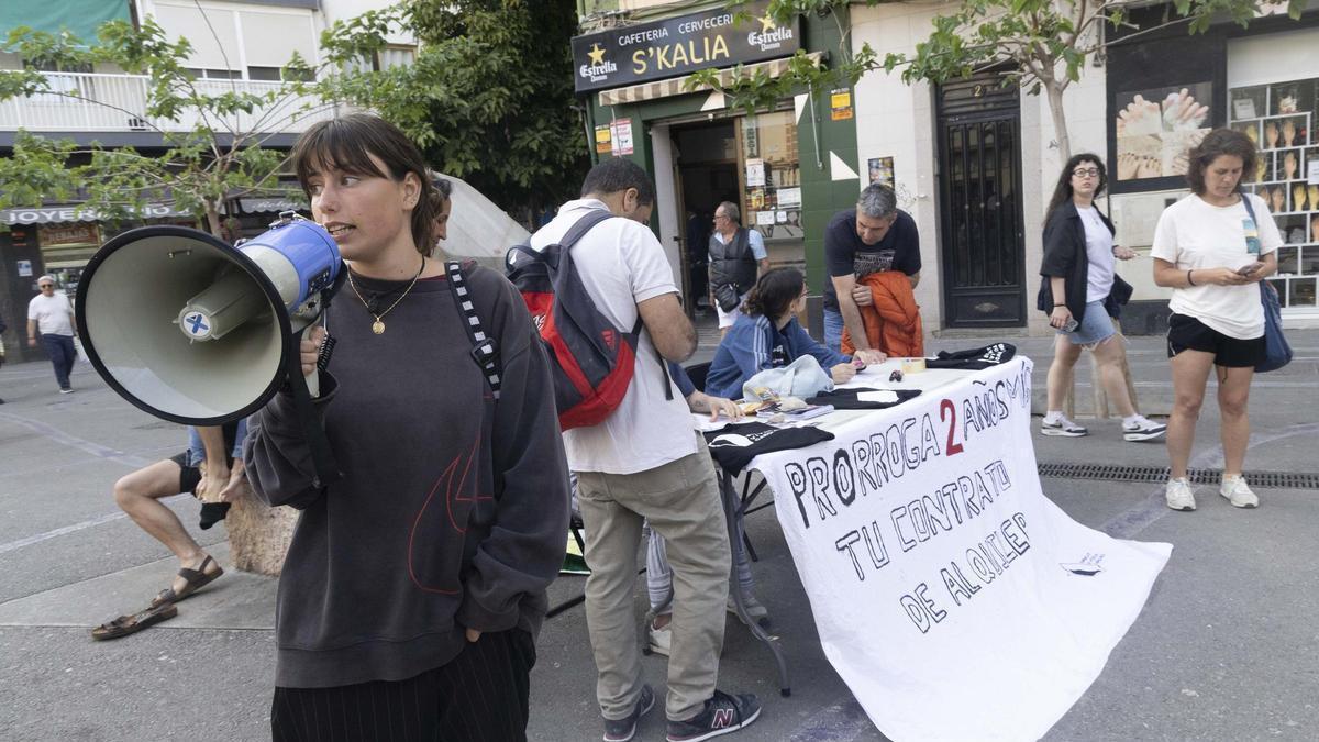 Activistas despliegan mesas informativas en Alicante para informar a los ciudadanos de las prórrogas del alquiler