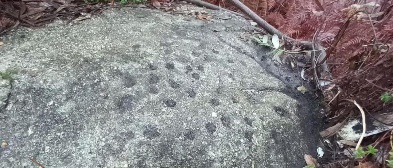 Uno de los petroglifos inéditos descubiertos en Salvaterra do Miño.  // D.P.