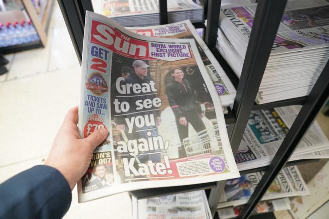 Kate Middleton reaparece en la portada de The Sun