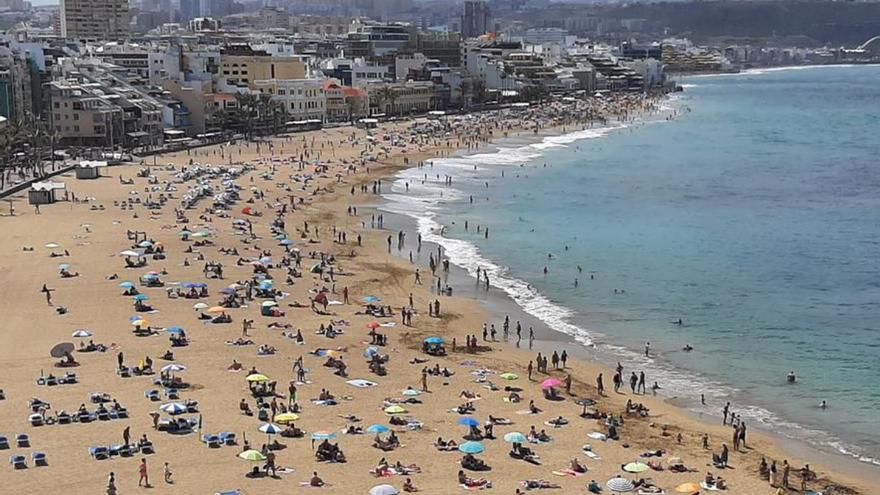 Playa de Las Canteras, este sábado, 27 de marzo