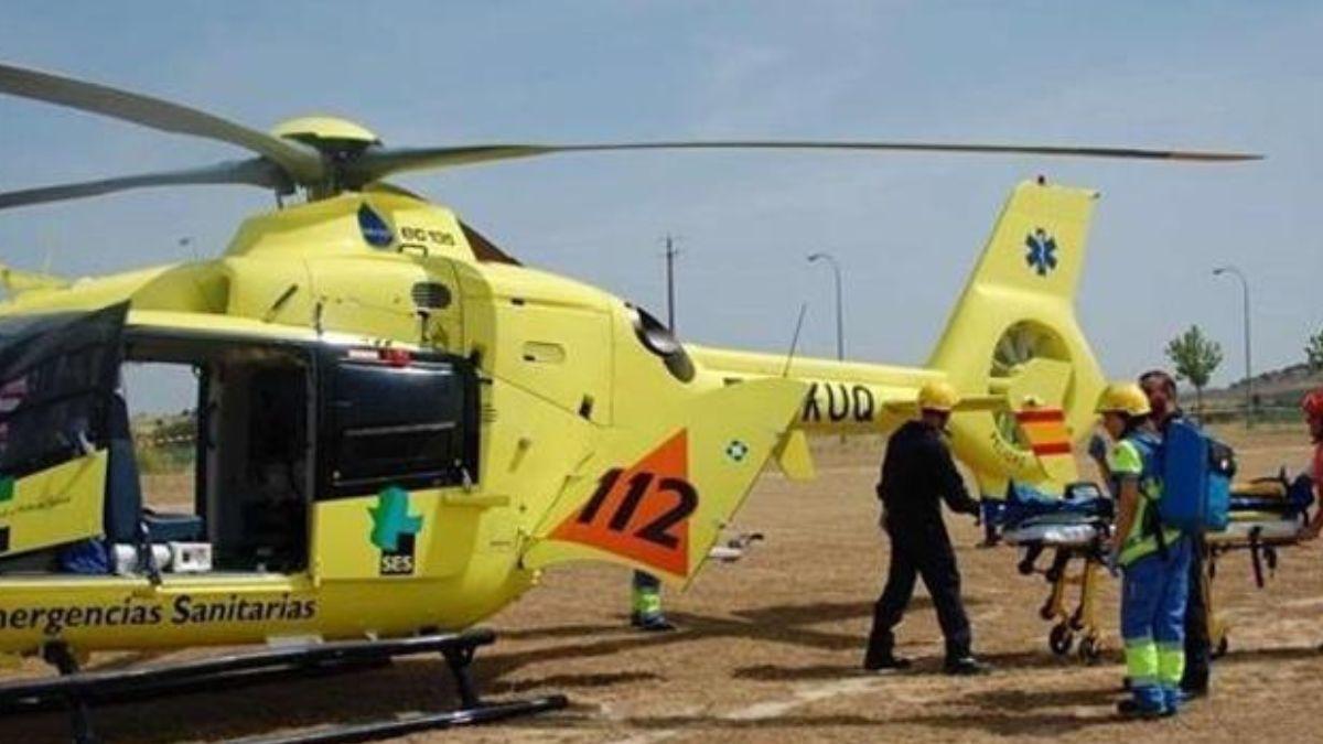 Un helicóptero del SES durante un rescate.