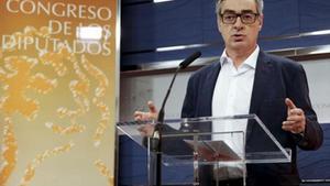 El secretario general de Ciudadanos, José Manuel Villegas, ayer en una rueda de prensa en el Congreso.