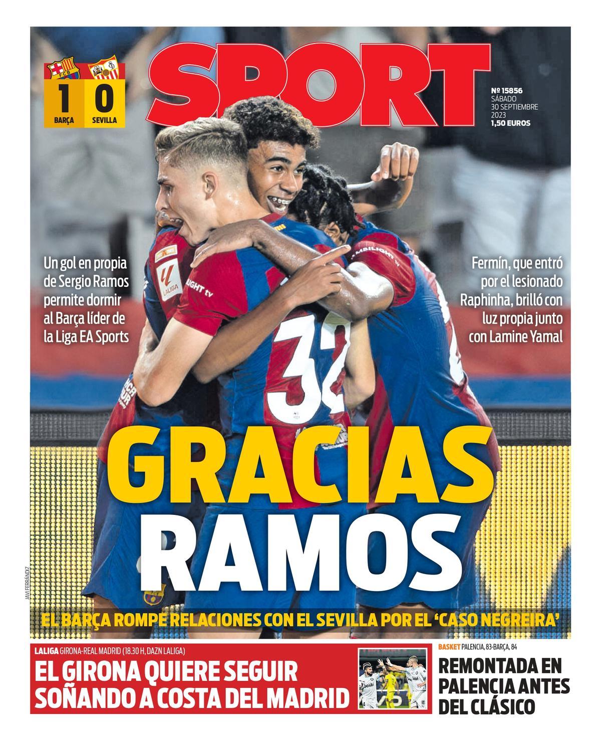Esta es la portada de SPORT