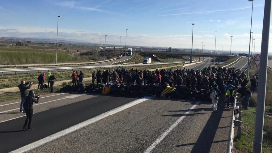 El tall de l&#039;A2 a Alcarràs