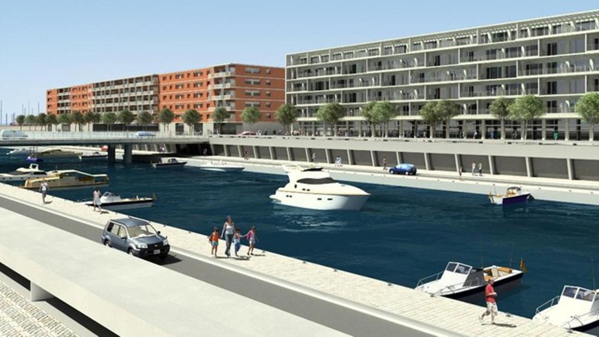 Imagen virtual  del proyecto del canal de Badalona