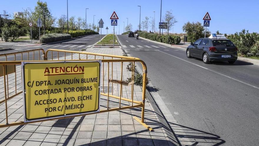 Obras de canalización reducen la utilidad del tramo sur de la Vía Parque de Alicante durante al menos un mes
