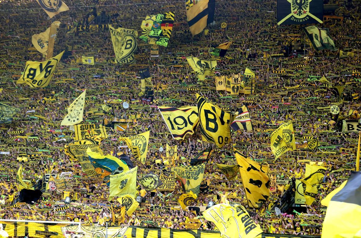 Imagen de la grada del estadio del Dortmund.