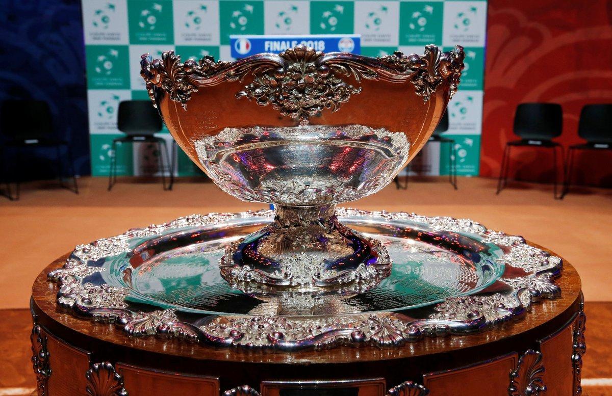 Tennis - Davis Cup Final Draw - France v Croatia - Stade Pierre Mauroy, Lille, France - November 22, 2018   The Davis Cup trophy on display before the draw   REUTERS/Pascal Rossignol