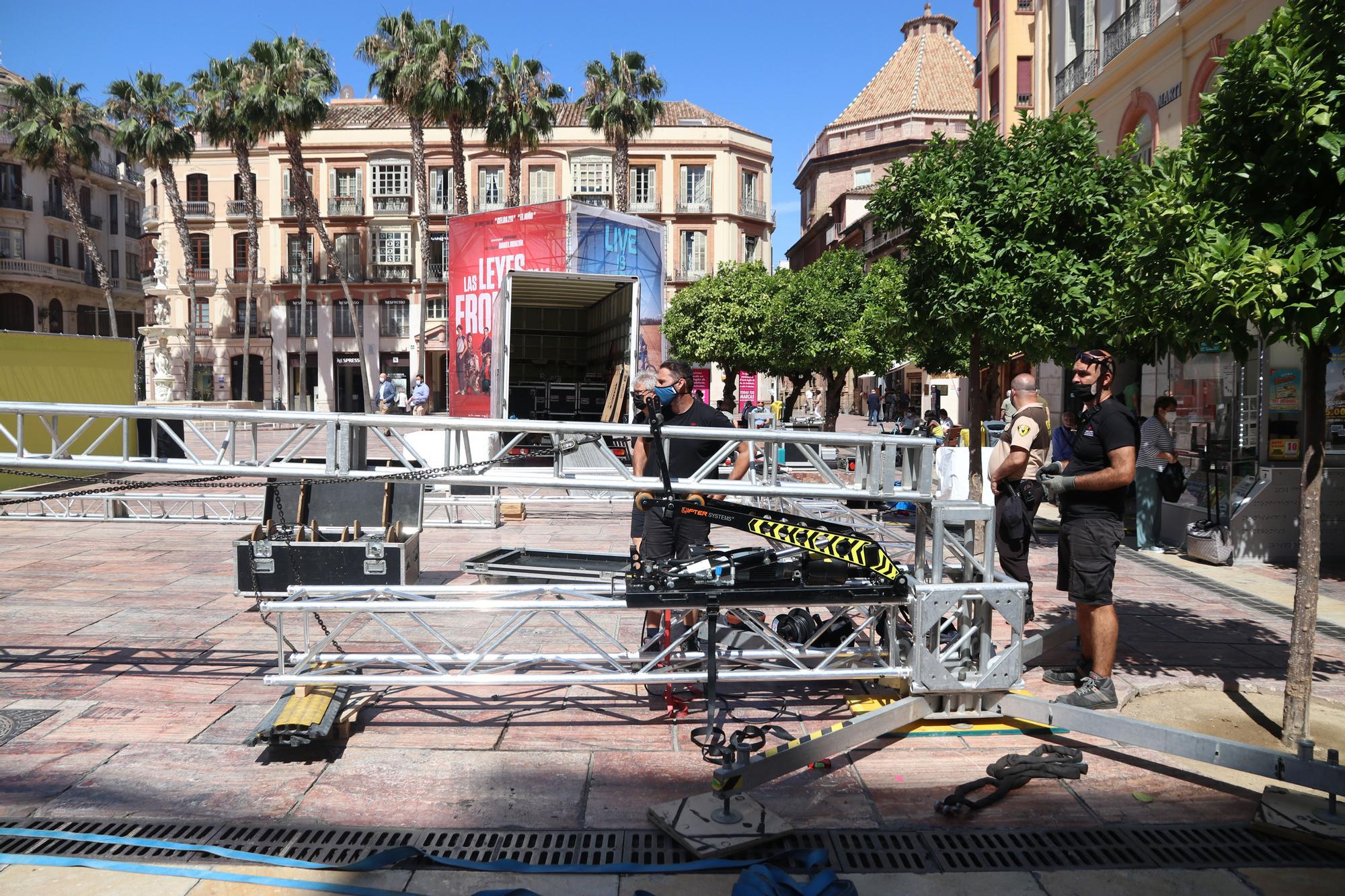 Preparativos de la inauguración del Festival de Cine de Málaga 2021
