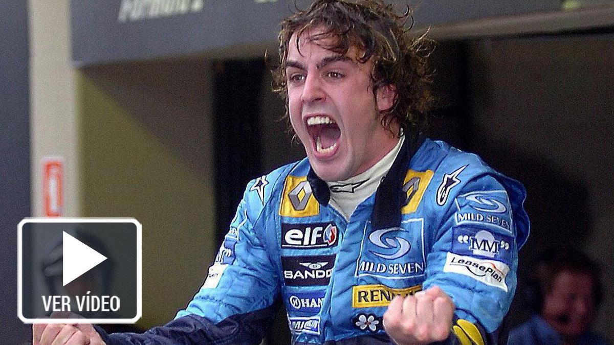 Fernando Alonso en el momento de ganar el mundial de F1.