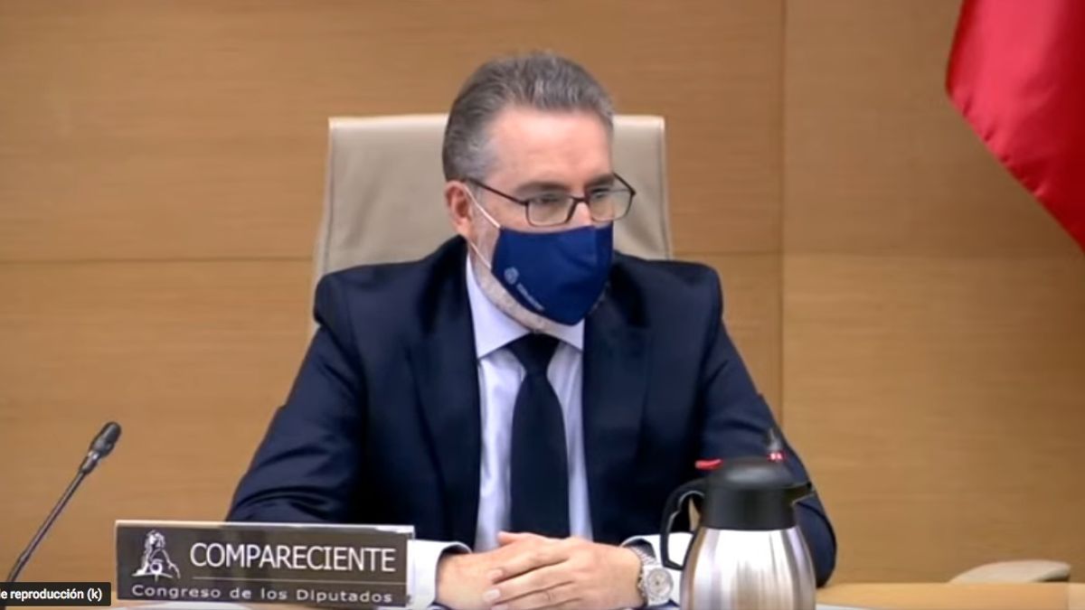 El comisario general de Información de la Policía, Eugenio Pereiro, durante su comparecencia en la comisión Kitchen del Congreso.