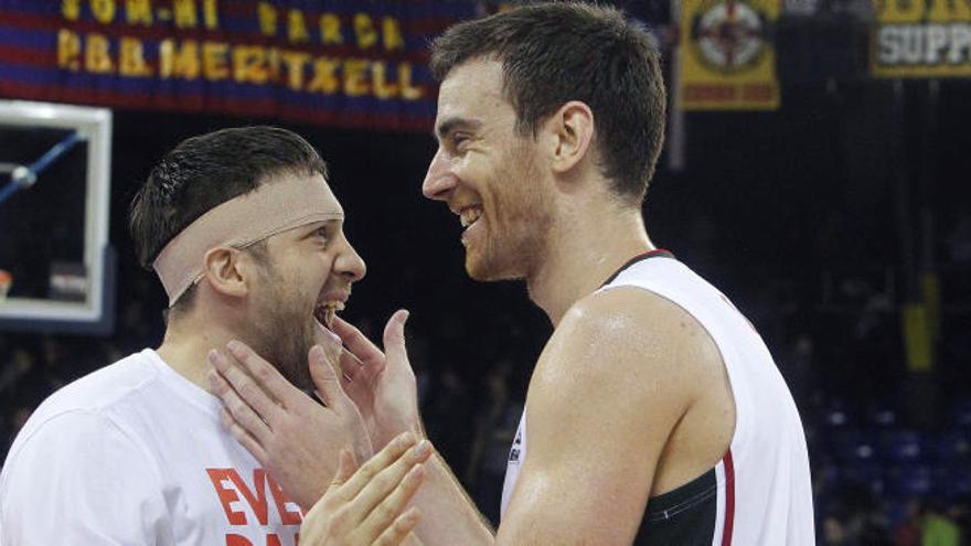 Víctor Claver, tras ganar en el Palau