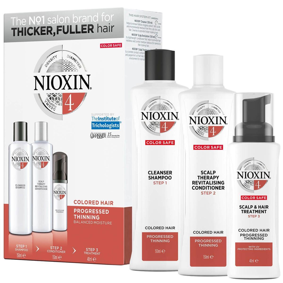 Tratamiento de 3 pasos para pérdida progresiva de cabello teñido de NIOXIN