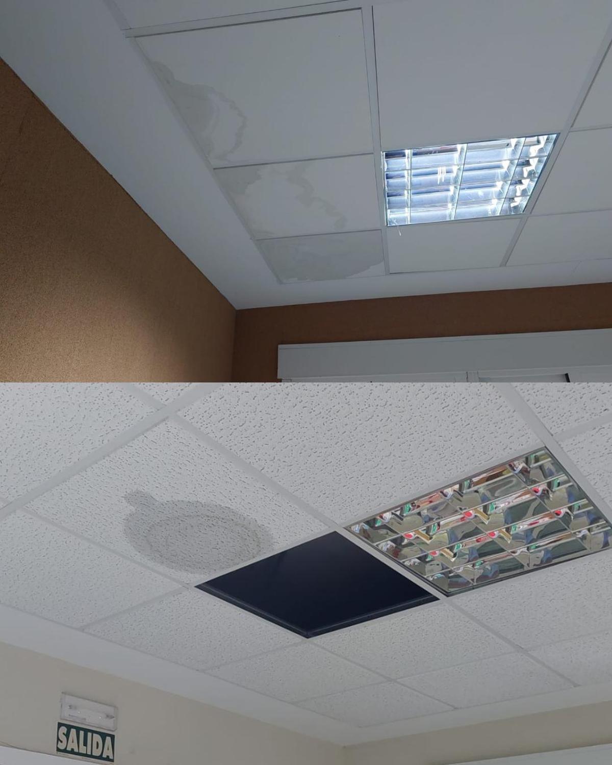 Goteras en algunos techos del colegio.