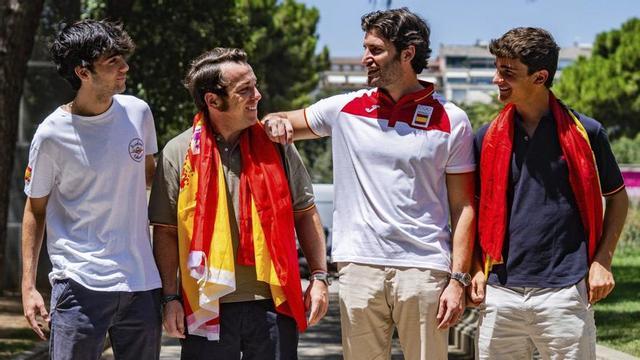 Pablo, Manel, Alberto i Álvaro, quatre membres de Barcelona con la Selección. | MARC ASENSIO CLUPES