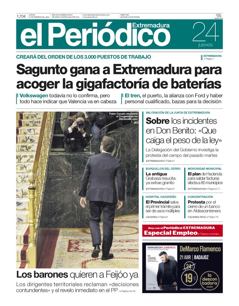 Consulta la portada correspondiente al día 24 de febrero del 2022