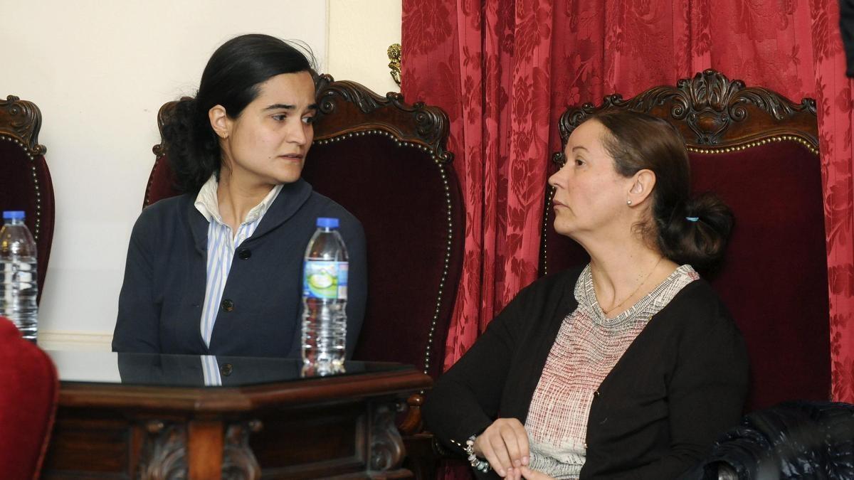 Triana y Montserrat, durante el juicio.