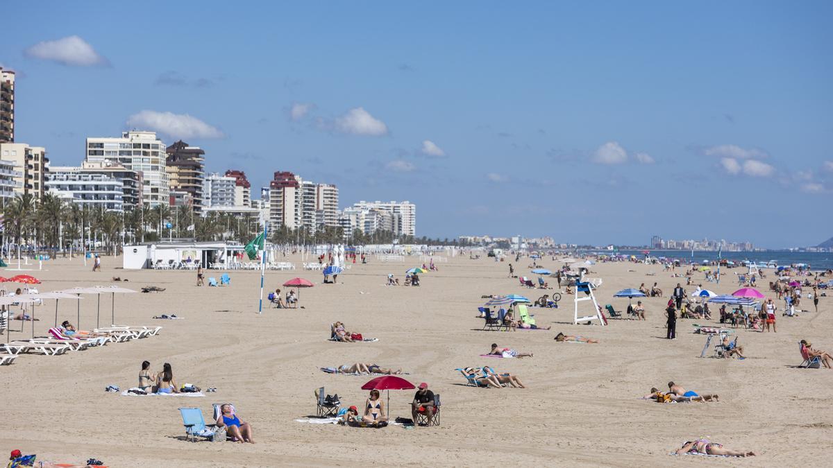 La playa de Gandia, en una imagen de la pasada Semana Santa