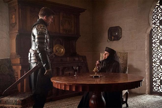 Diana Rigg y Nikolaj Coster-Waldau (Olenna y Jaime en 'Juego de Tronos')