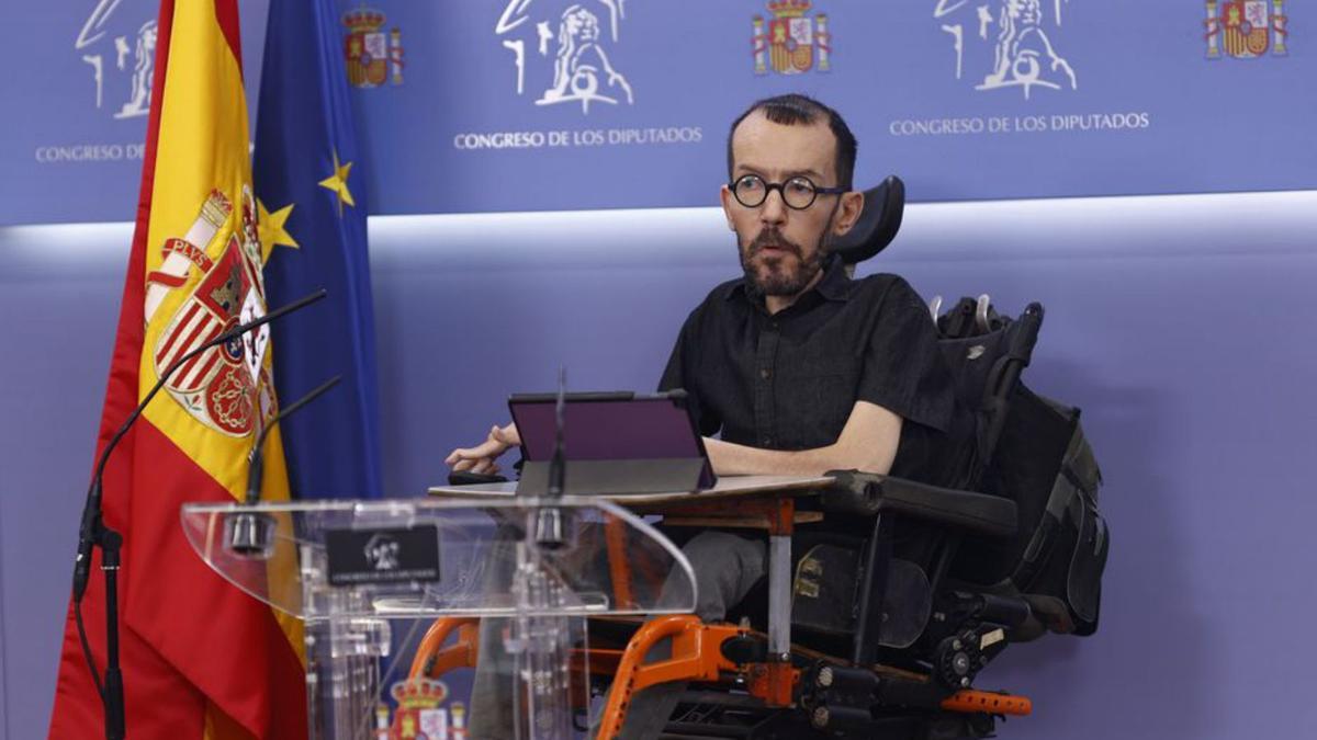 El portaveu d’Unides Podem, Pablo Echenique, ahir | EFE/RODRIGO JIMÉNEZ
