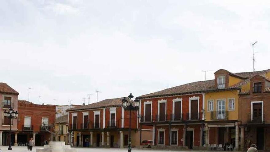 Plaza Mayor de Villalpando, que actualmente es peatonal.