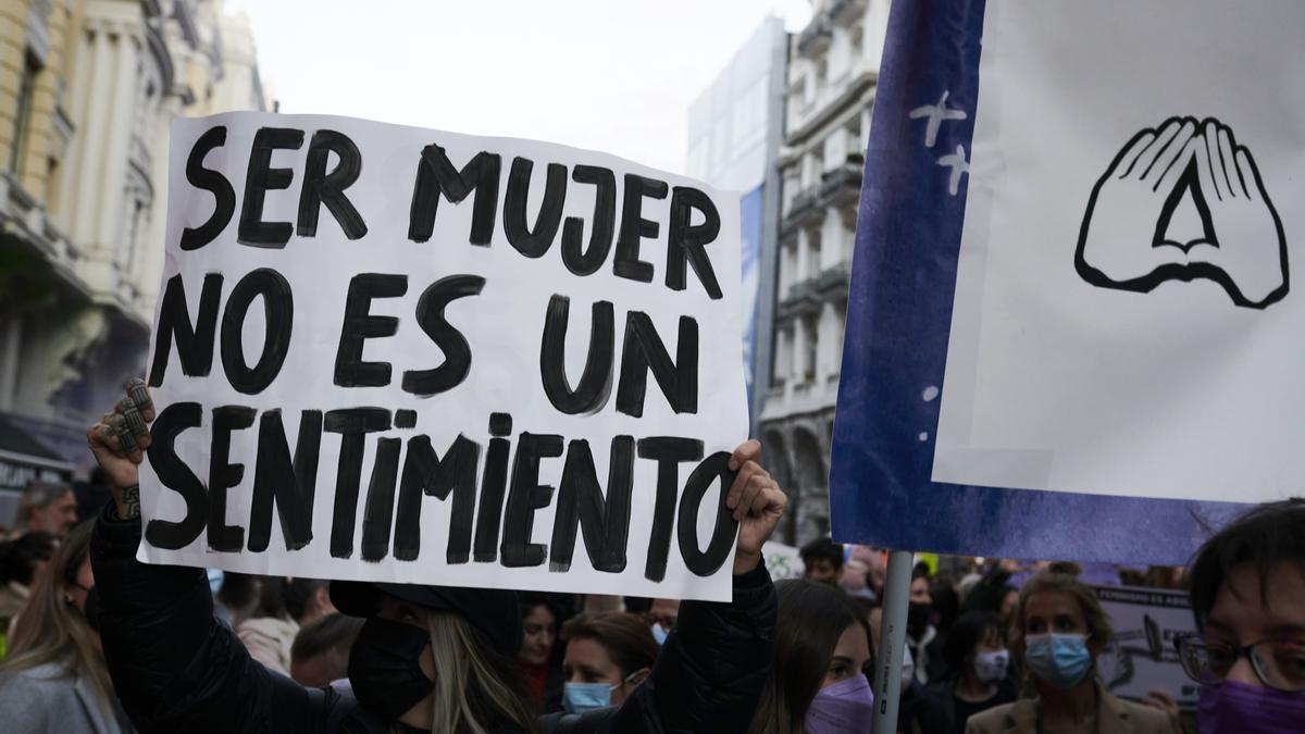 Manifestación del Movimiento Feminista de Madrid bajo el eslogan &quot;El feminismo es abolicionista&quot;.