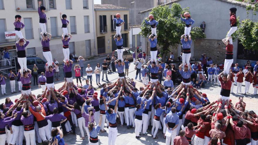 Un moment de la trobada de colles castelleres